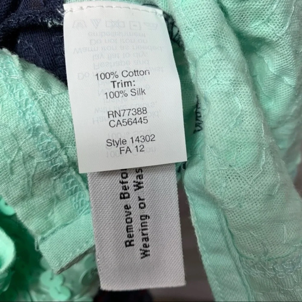 J. Crew Navy and Aqua Sequin tank